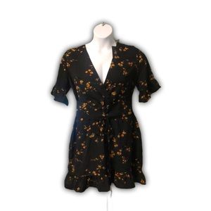 Black Floral Minidress